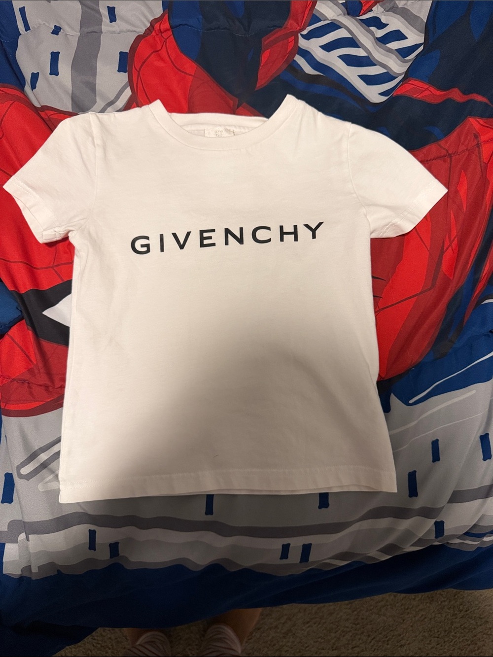 Givenchy White Tee with Black Logo for Kids